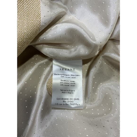 S�zane 'Gina' Beige Viscose Jacket Size 36 - Picture 5 of 5